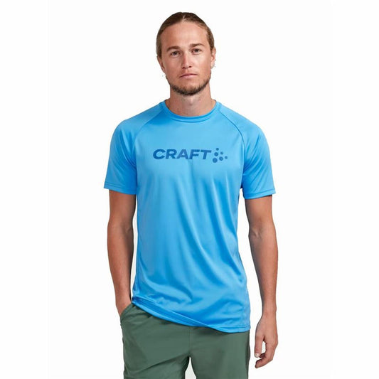 Kurzarm-T-Shirt Craft Core Essence Logo Aquamarin