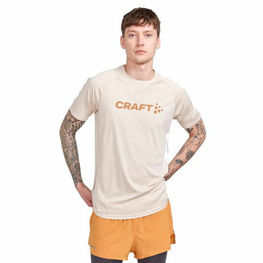 Kurzarm-T-Shirt Craft Core Essence Logo Beige