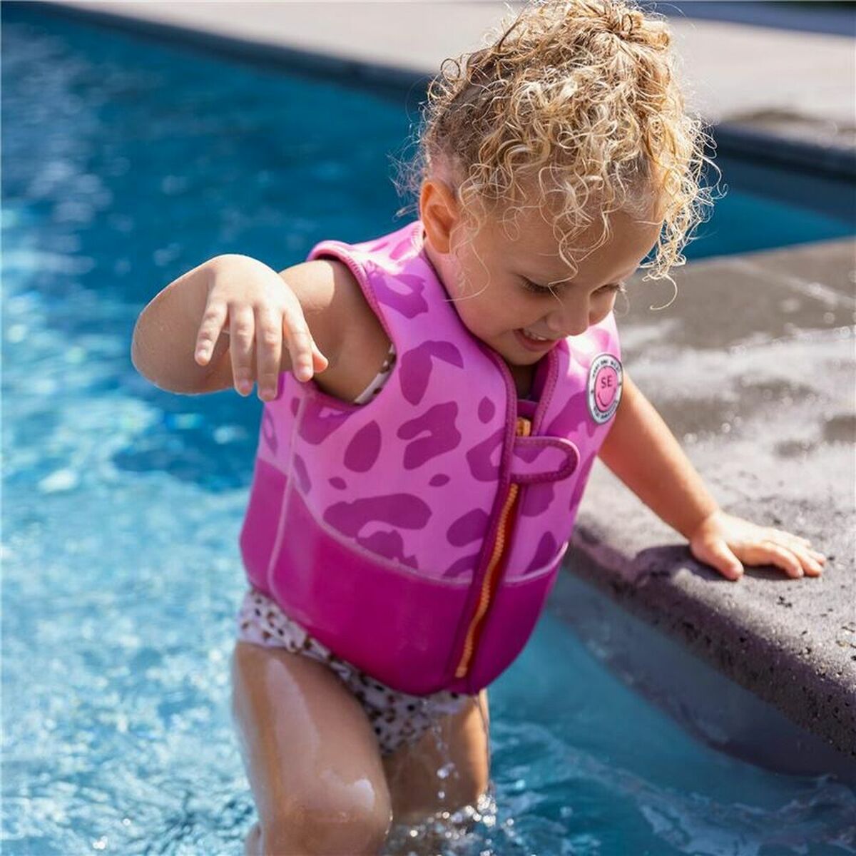 Lifejacket Swim Essentials Leopard Light Pink