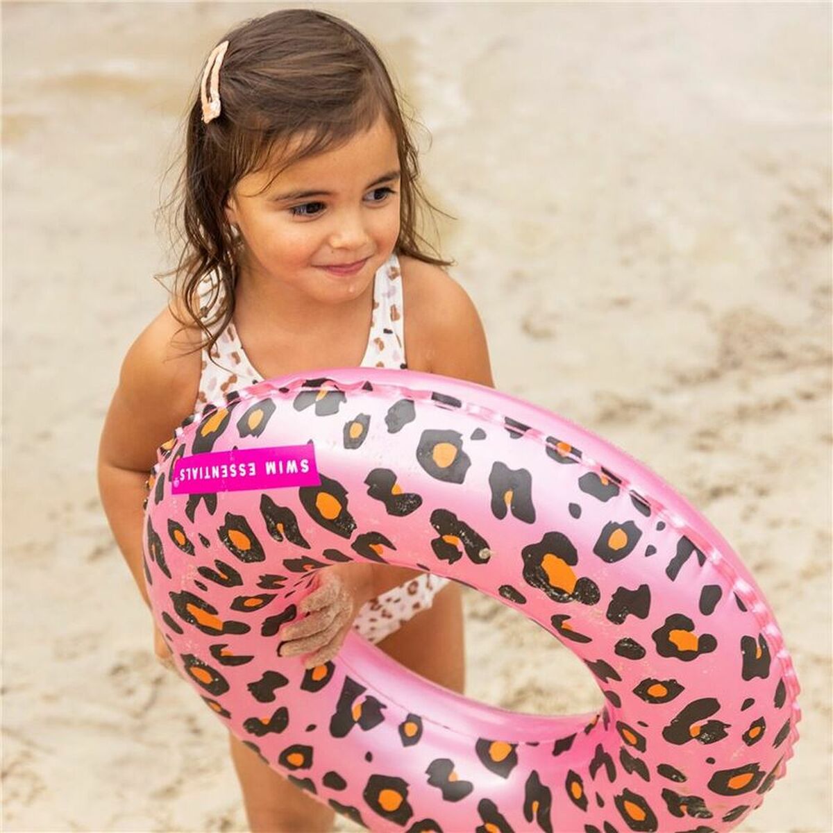 Inflatable Float Swim Essentials Leopard Light Pink