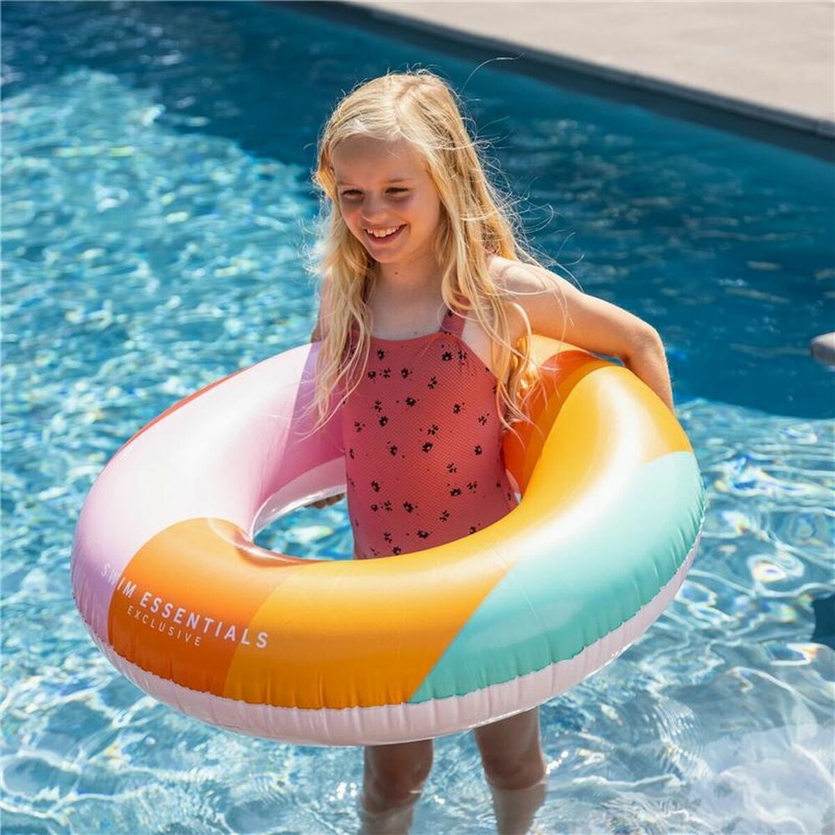 Inflatable Pool Float Swim Essentials Rainbow