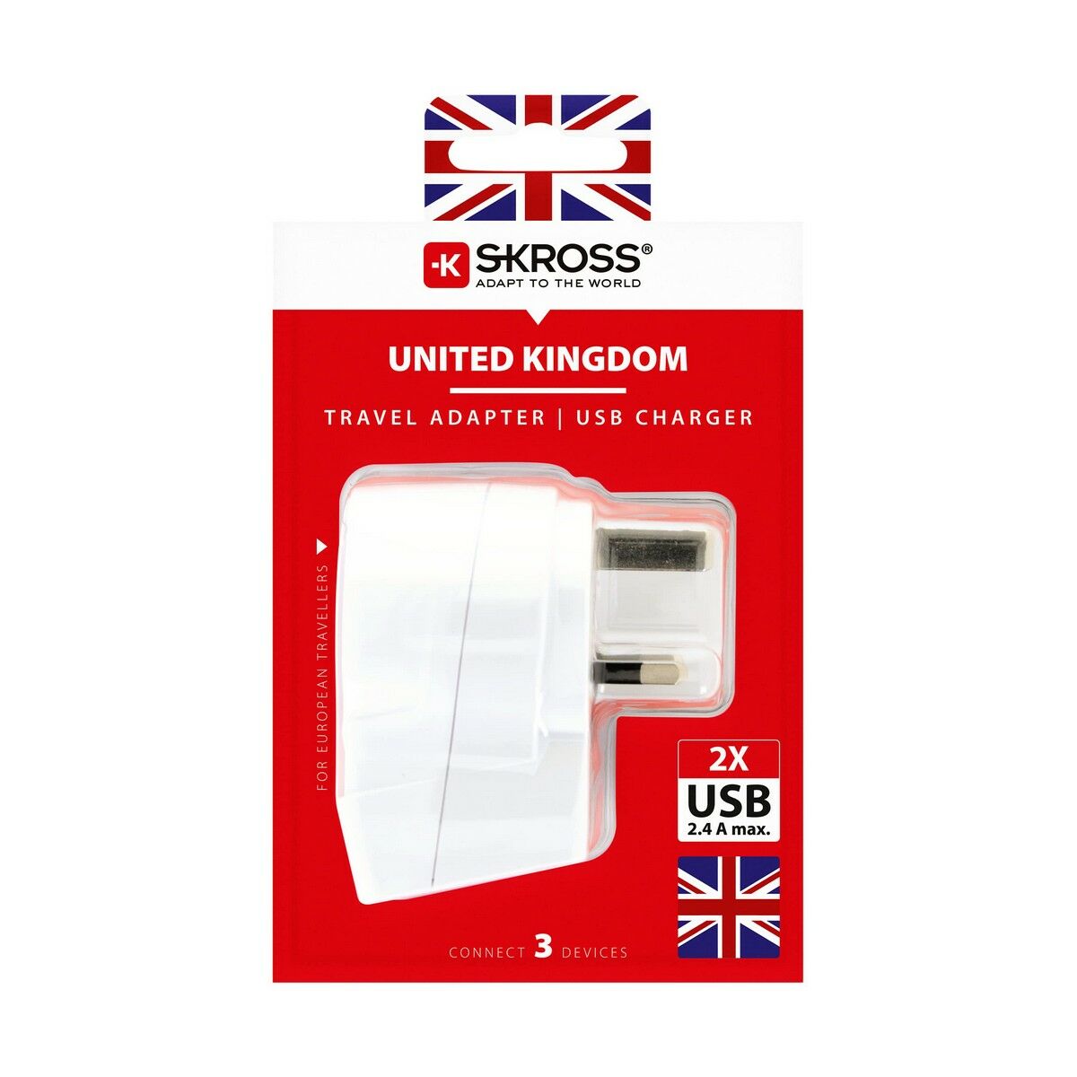 Adaptateur de courant Skross 1500280 USB x 2 Européen United Kingdom