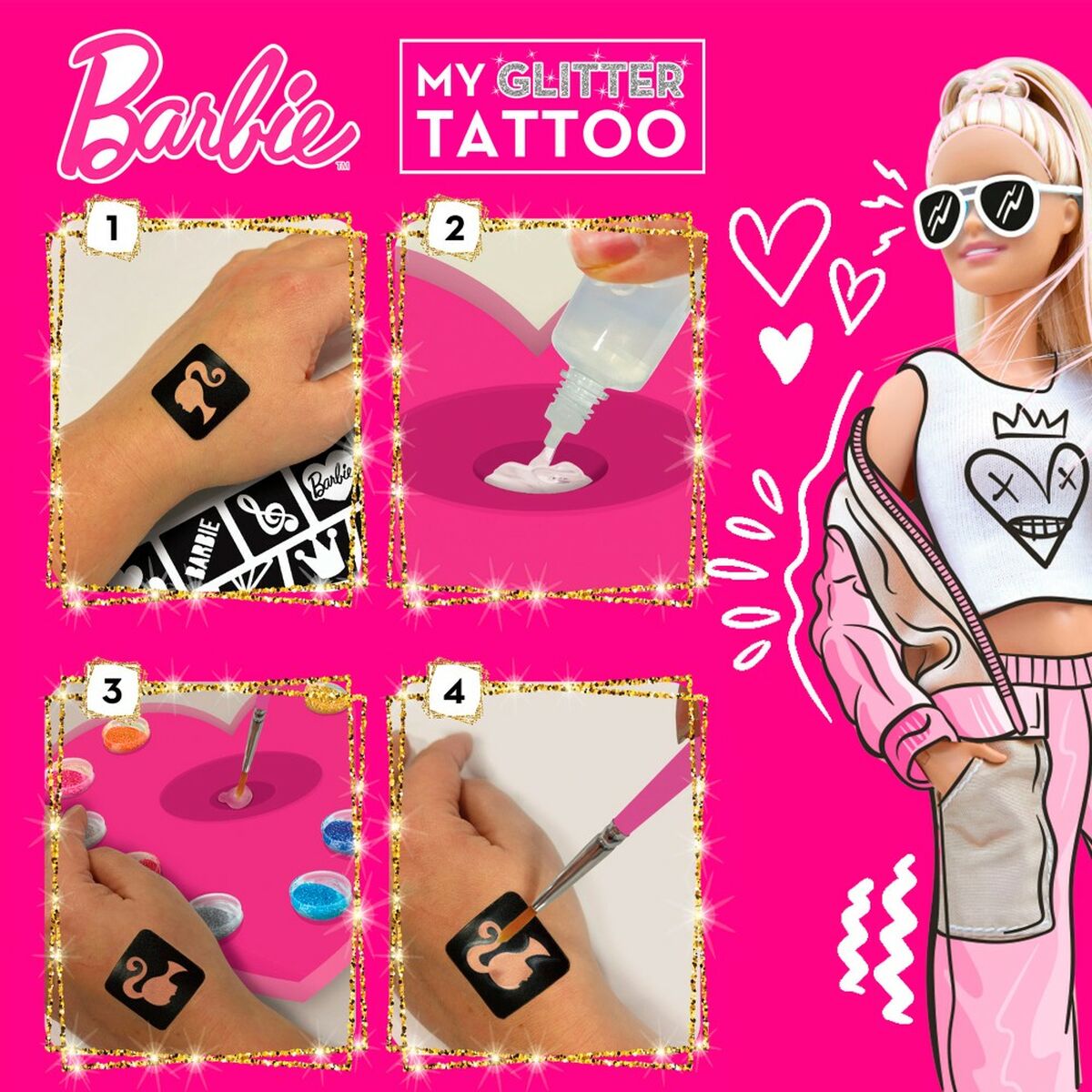 Temporäre Tatoos Barbie My Glitter Tattoo Glitzernd 20 Stücke