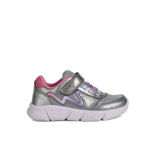 Sports Shoes for Kids Geox Aril Grey Silver