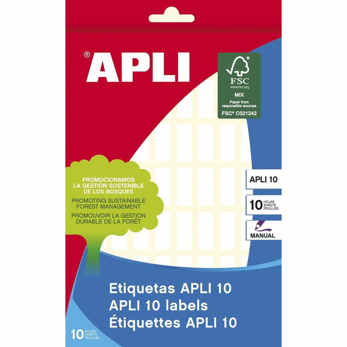 Adhesive labels Apli White Paper 10 Sheets 8 x 20 mm (10 Units)