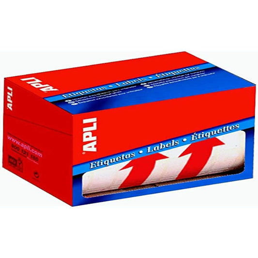 Roll of Labels Apli Arrows Vertical White Red Cardboard 90 x 130 mm