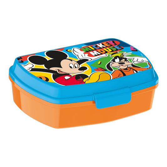 Brotdose für Sandwiches Mickey Mouse Happy smiles Kunststoff Rot Blau (17 x 5.6 x 13.3 cm)
