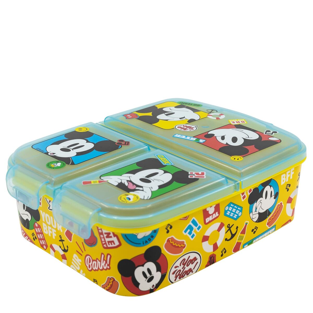 Lunchbox mit Fächern Mickey Mouse Fun-Tastic 19,5 x 16,5 x 6,7 cm Polypropylen
