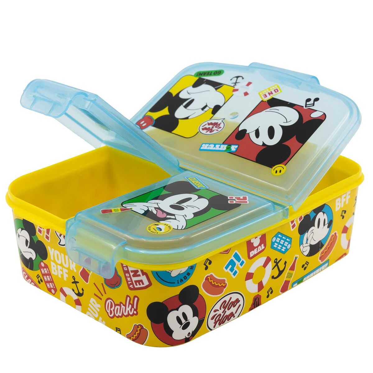 Lunchbox mit Fächern Mickey Mouse Fun-Tastic 19,5 x 16,5 x 6,7 cm Polypropylen