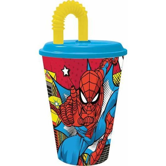 Cup with Straw Spider-Man Arachnid Grid 430 ml
