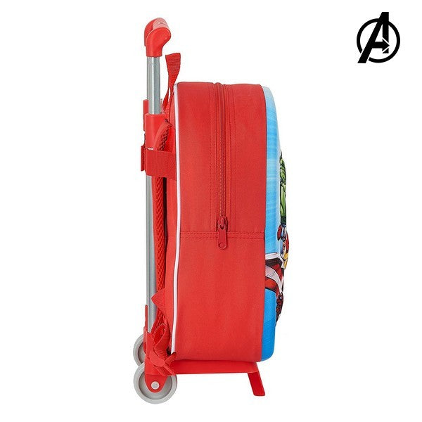 3D School Bag with Wheels 705 The Avengers Red