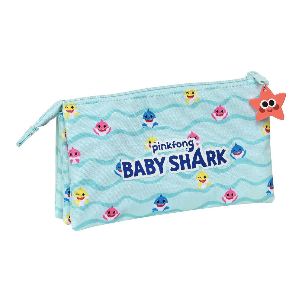 Trousse d'écolier Baby Shark Beach Day Jaune Bleu clair (22 x 12 x 3 cm)