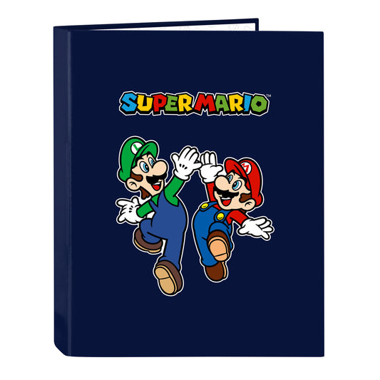 Ring binder Super Mario 26.5 x 33 x 4 cm Navy Blue A4