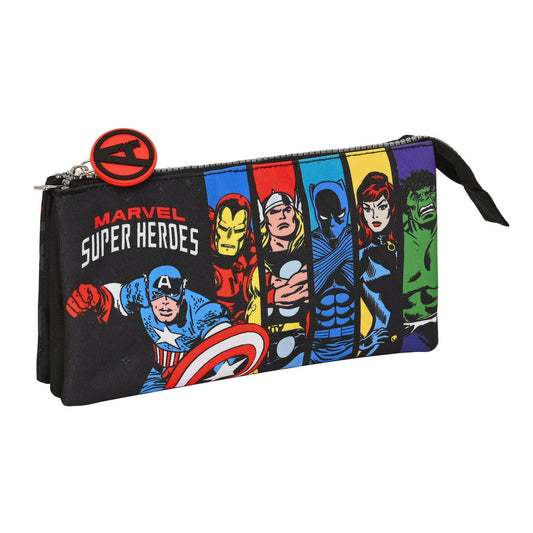 Triple Carry-all The Avengers Super heroes Black (22 x 12 x 3 cm)