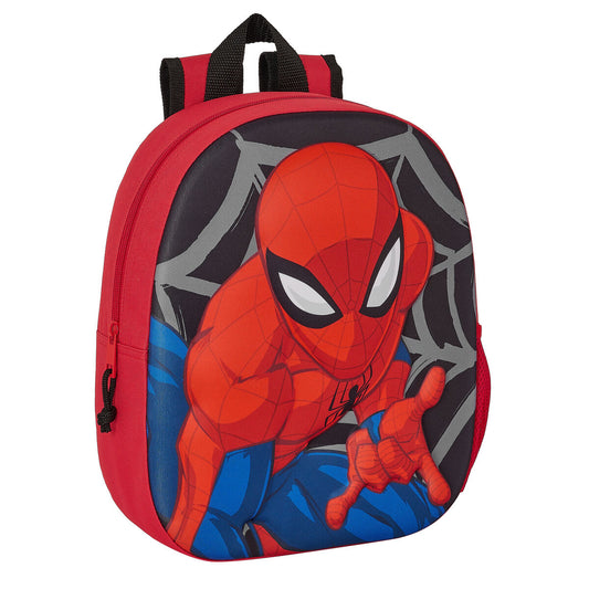 Cartable 3D Spider-Man Noir Rouge 27 x 33 x 10 cm