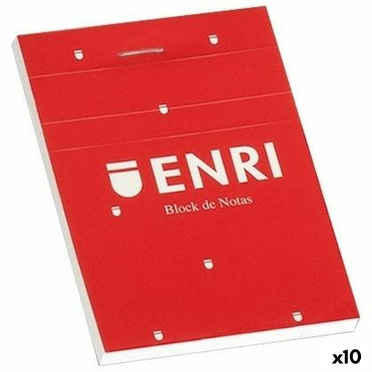 Notepad ENRI Red A6 80 Sheets 4 mm (10 Units)