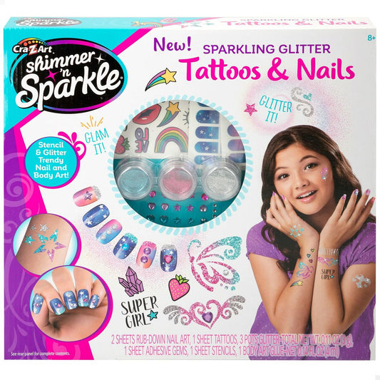 Manicure Set Colorbaby Shimmer 'n Sparkle Tattoos & Nails Children's