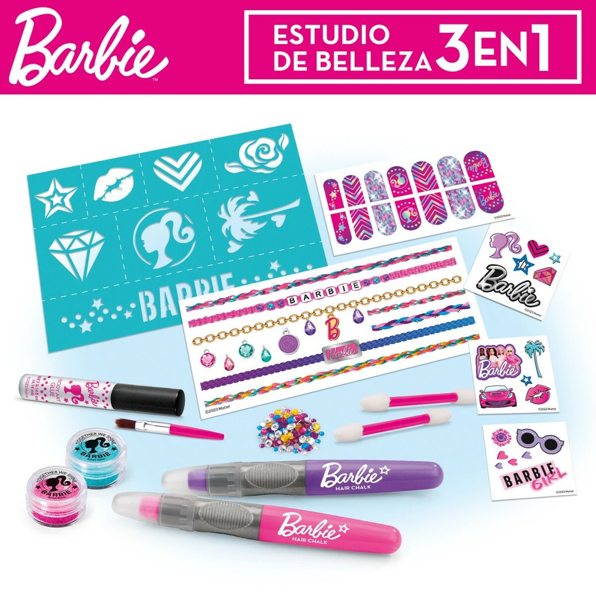 Beauty Kit Barbie Sparkling 2 x 13 x 2 cm 3-in-1