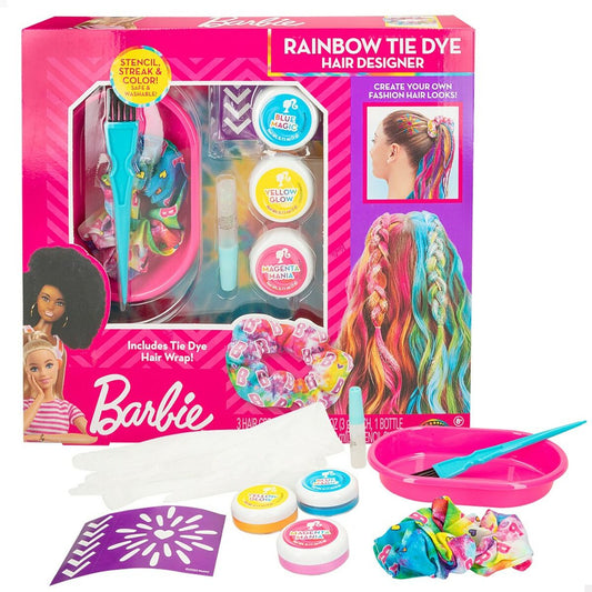 Friseur Set Barbie Rainbow Tie 15,5 x 10,5 x 2,5 cm Haar mit Strähnchen Bunt