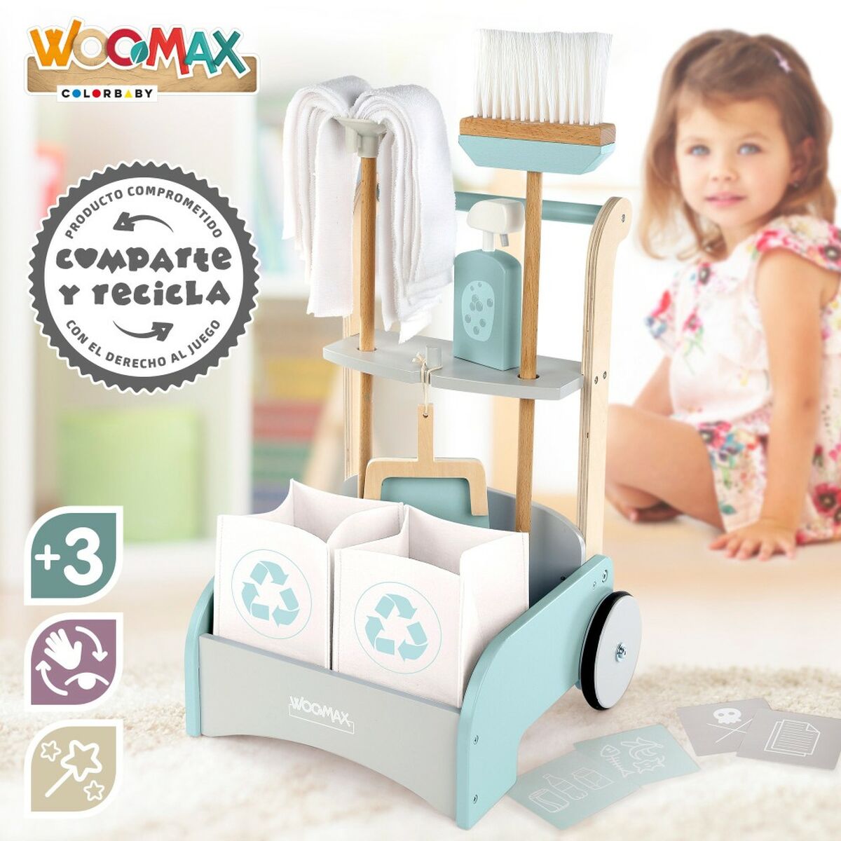 Reinigungs- und Aufbewahrungskit Woomax Spielzeug 34,5 x 50 x 32,5 cm