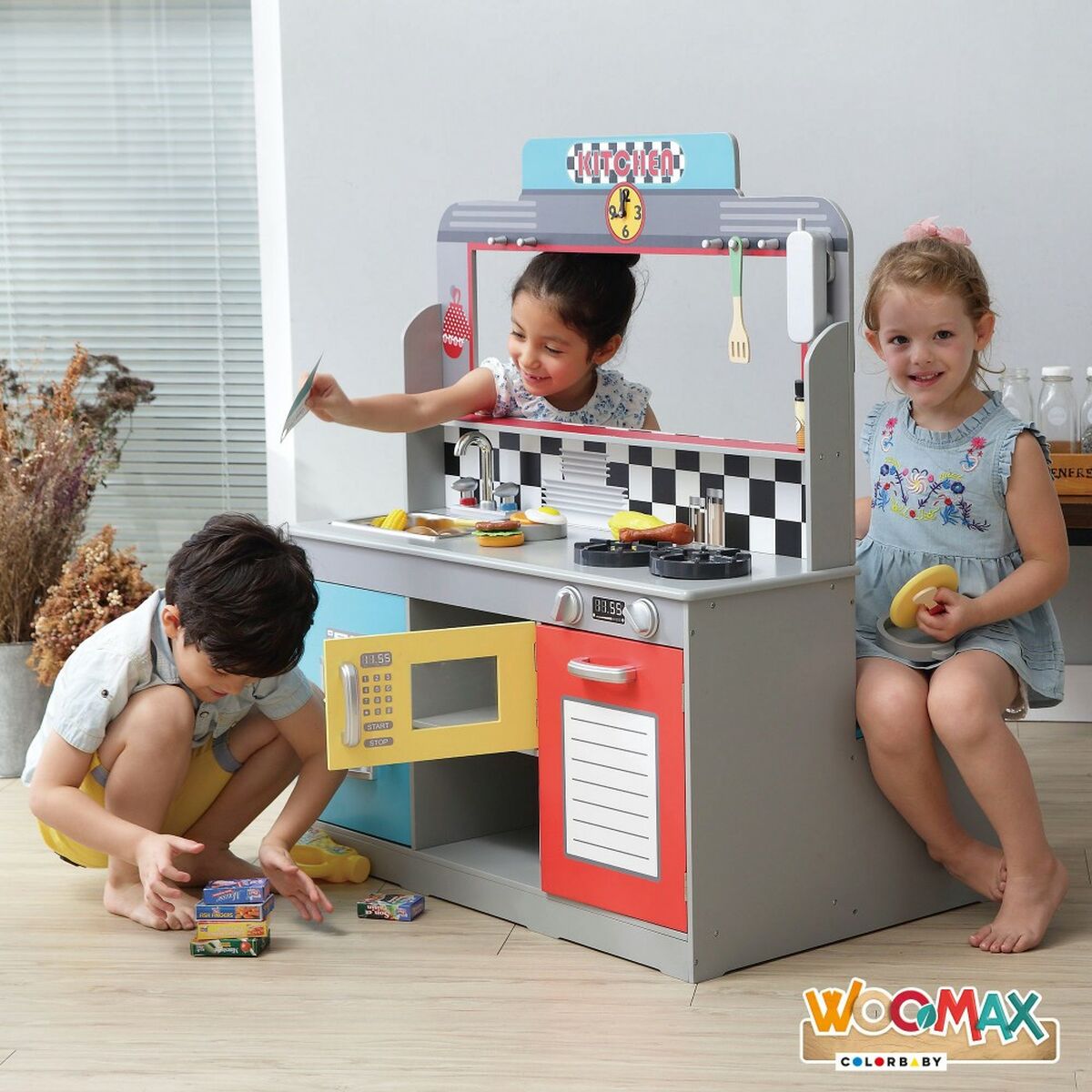 Spielküche Play & Learn Retro 90 x 104 x 58 cm