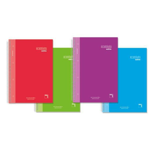 Notebook Pacsa Micro perforated 5 mm Hard cover Multicolour A4 120 Sheets (4 Pieces)