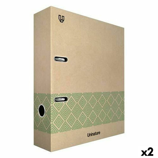 Lever Arch File Unipapel Uninature Green Brown A4 (2 Units)