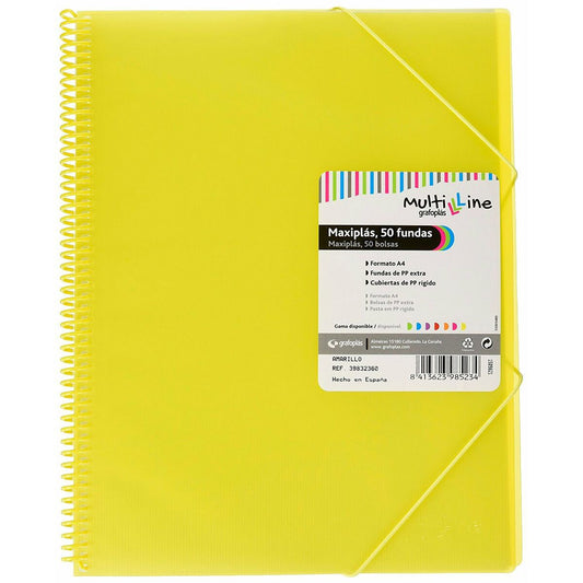 Organiser Folder Grafoplas Maxiplás Yellow A4