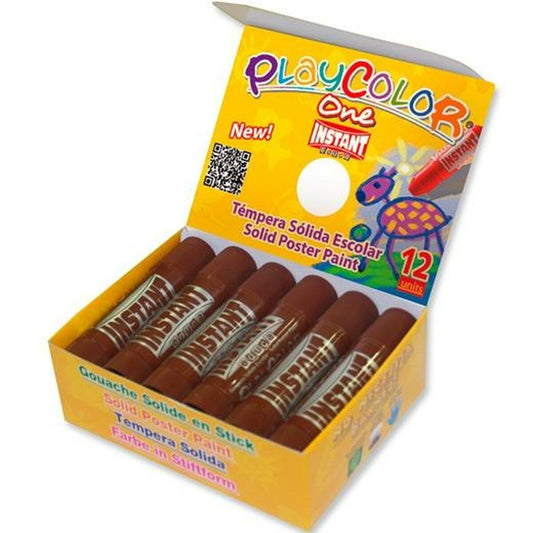 Tempera Playcolor Basic One Solid Brown 12 Pieces