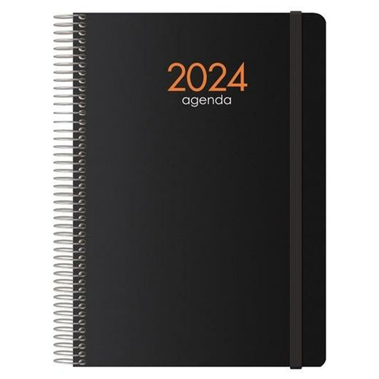 Diary SYNCRO  DOHE 2024 Annual Black 15 x 21 cm