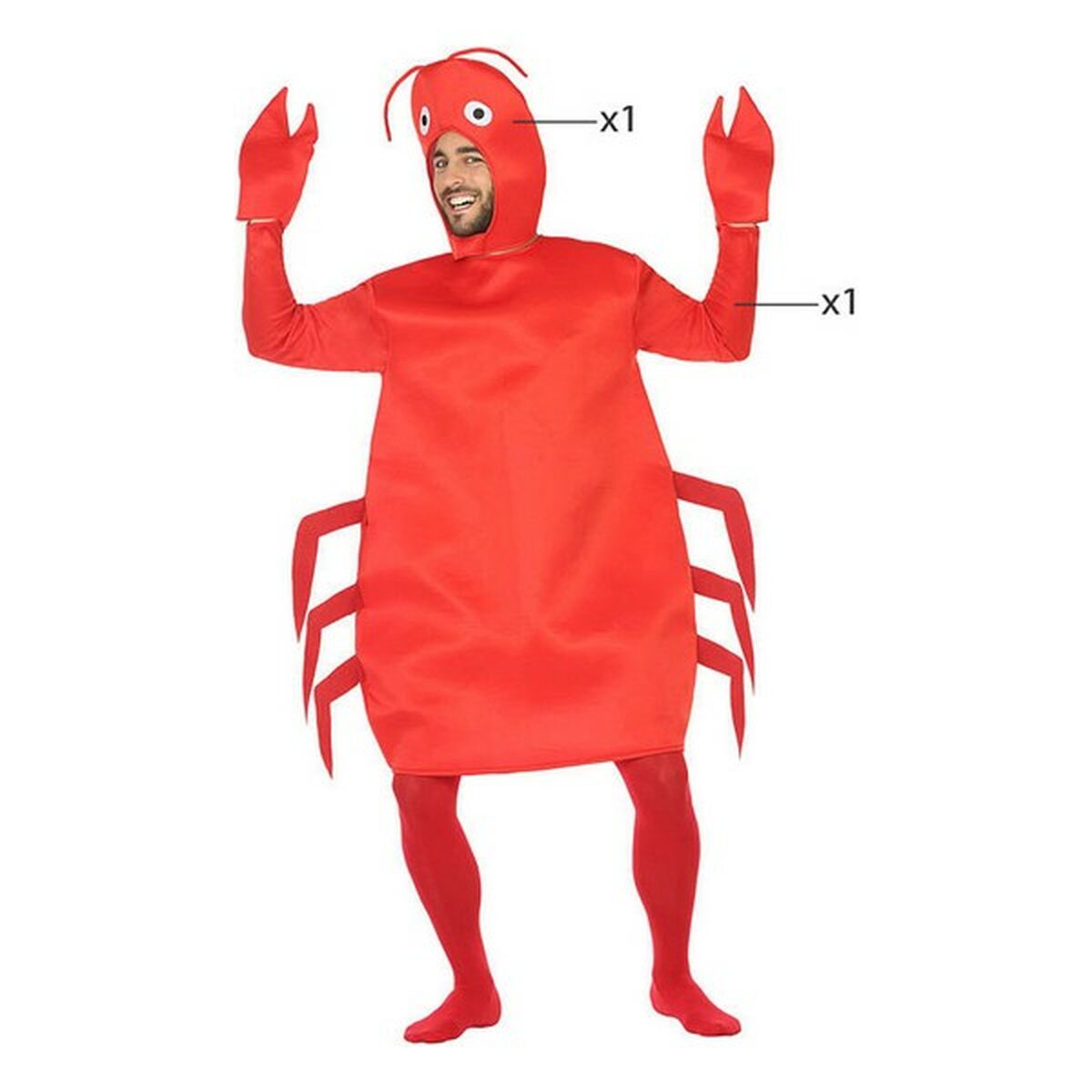 Costume for Adults Red Crab animals (2 Pieces)