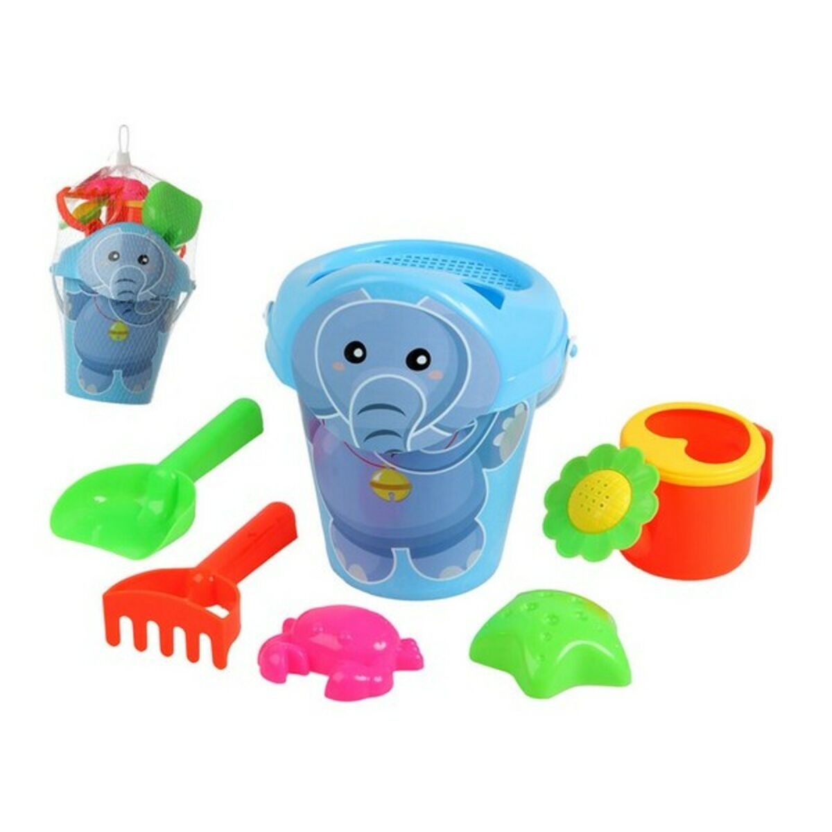Set de jouets de plage Happy Elephant (7 pcs) 28 x 18 cm