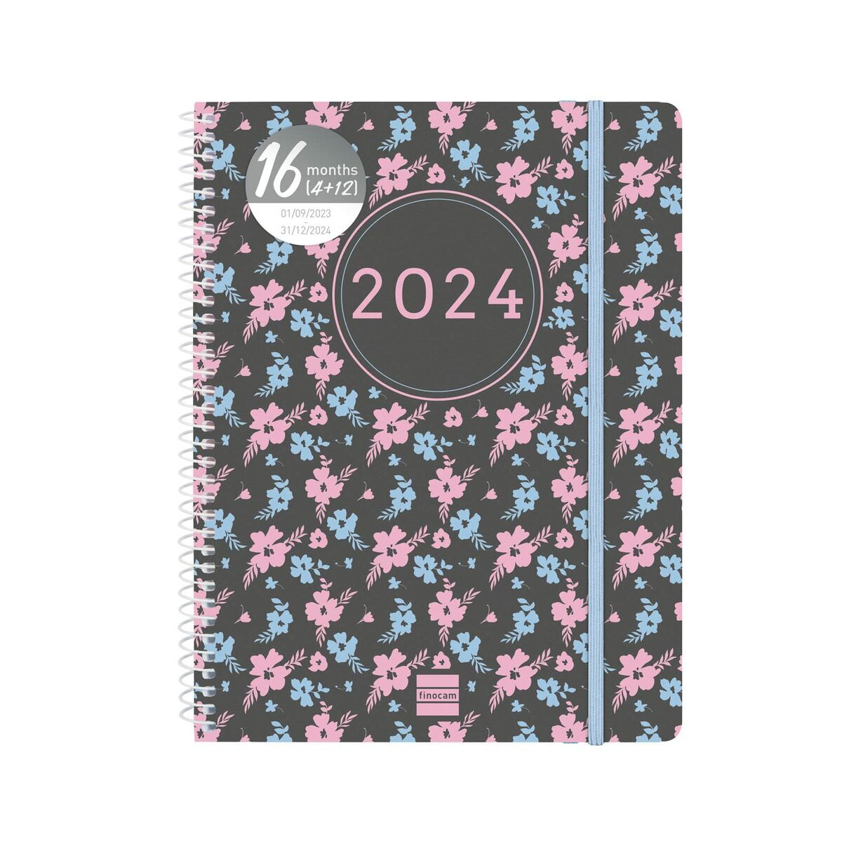 Agenda Finocam Ikon 2023-2024 Fleurs 15,5 x 21,2 cm Multicouleur