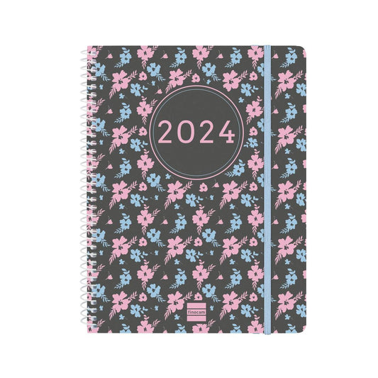 Diary Finocam Ikon 2023-2024 Flowers 15,5 x 21,2 cm Multicolour