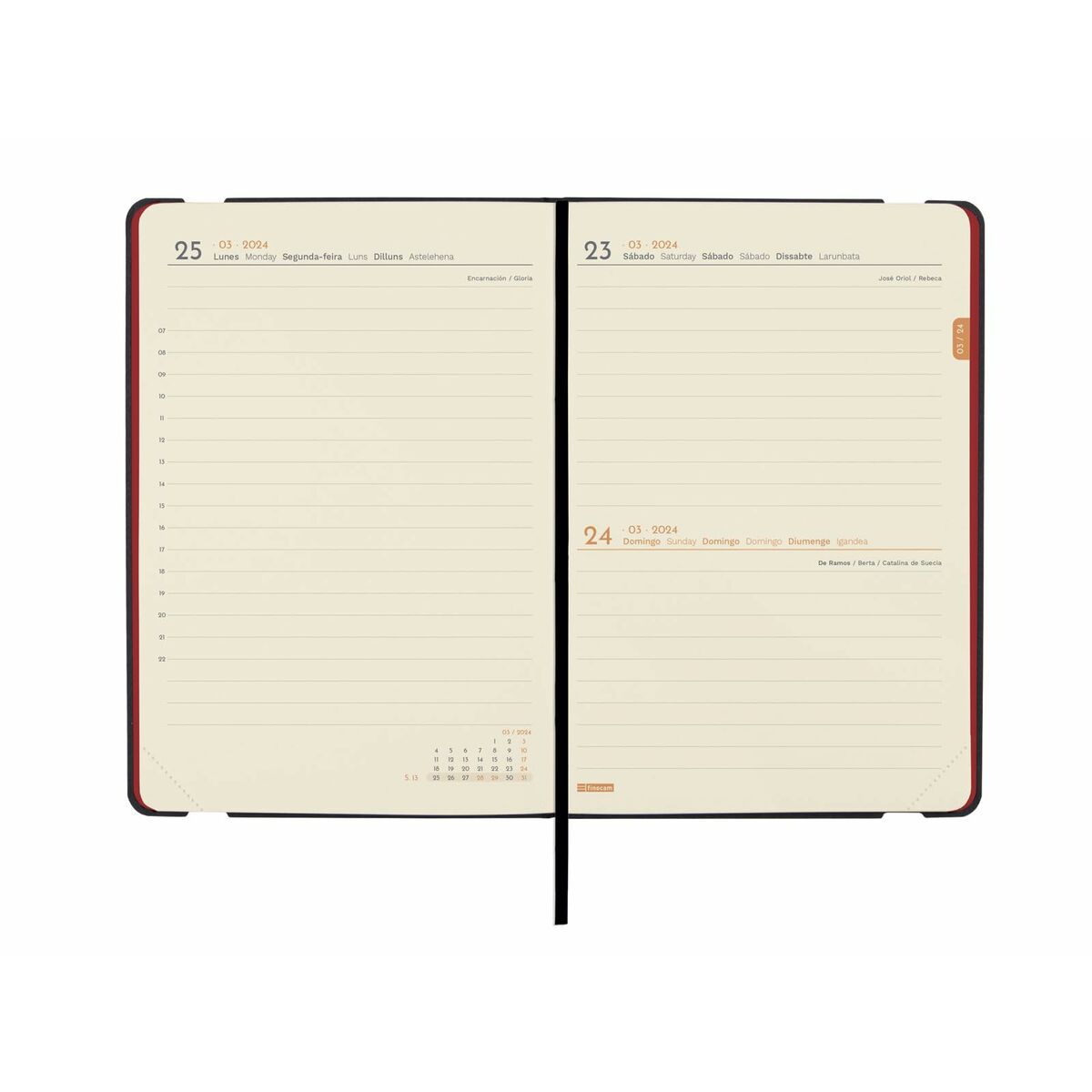 Diary Finocam Flexi 2024 Red 11,8 x 16,8 cm