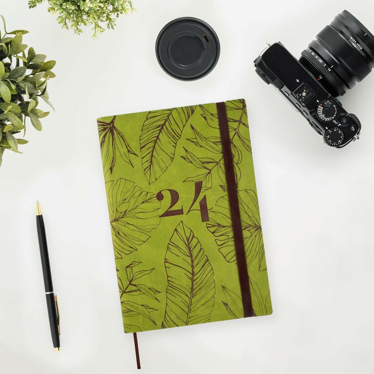 Diary Finocam Dynamic Casual 2024 Leaf of a plant Multicolour A5 14 x 20,4 cm