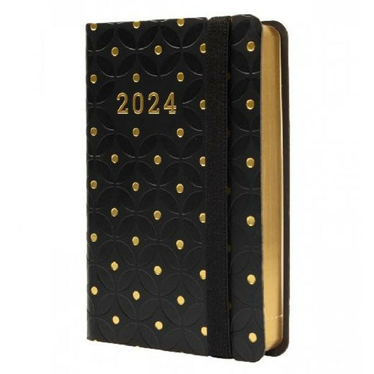Diary Finocam Flexy Joy Dotts 2024 Black Golden 8,2 x 12,7 cm