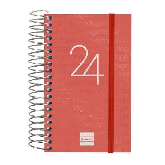 Diary Finocam 2024 Red 7,9 x 12,7 cm
