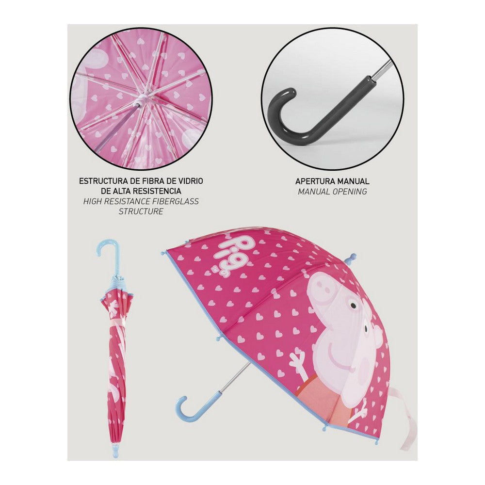Umbrella Peppa Pig Pink 100 % EVA 45 cm (Ø 71 cm)