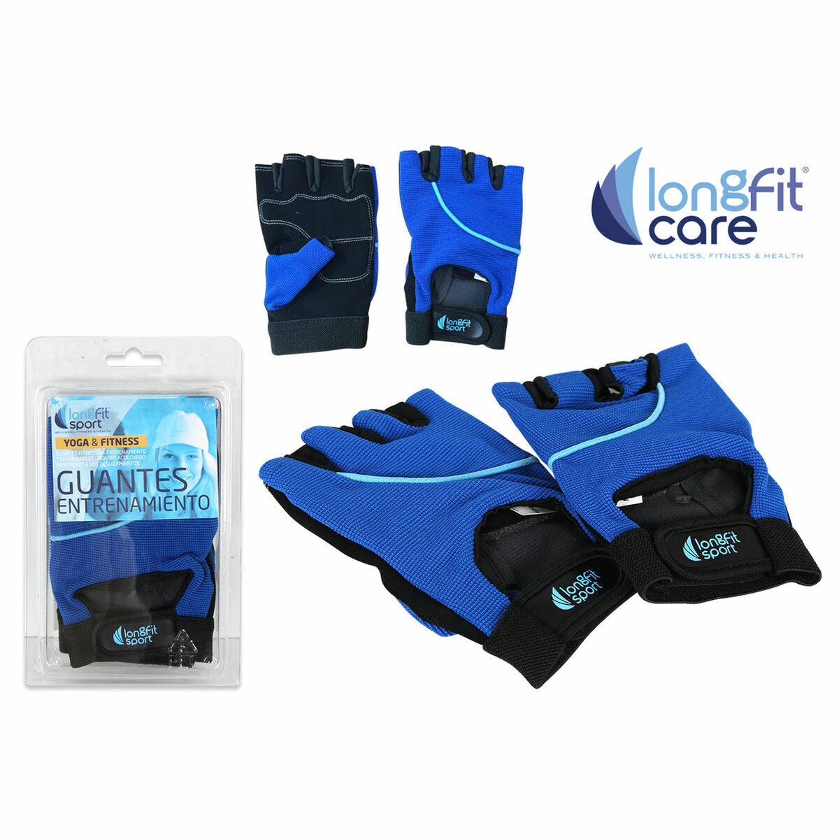 Gants d'Entraînement LongFit Sport Longfit sport Bleu/Noir