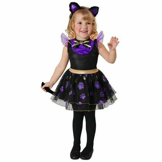 Costume for Children My Other Me Black Purple Little Cat (3 Pieces)