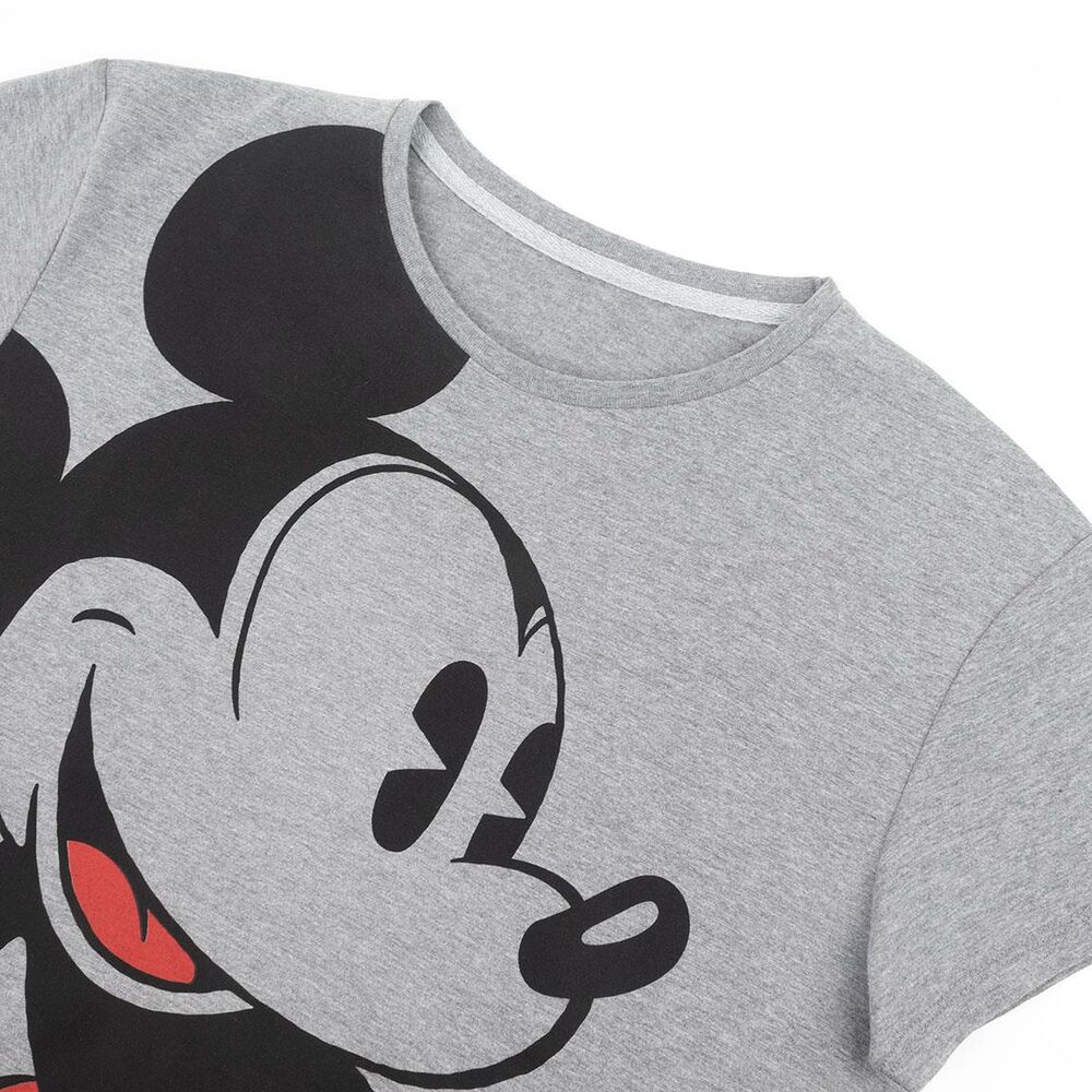 Women’s Short Sleeve T-Shirt Mickey Mouse Grey Dark grey