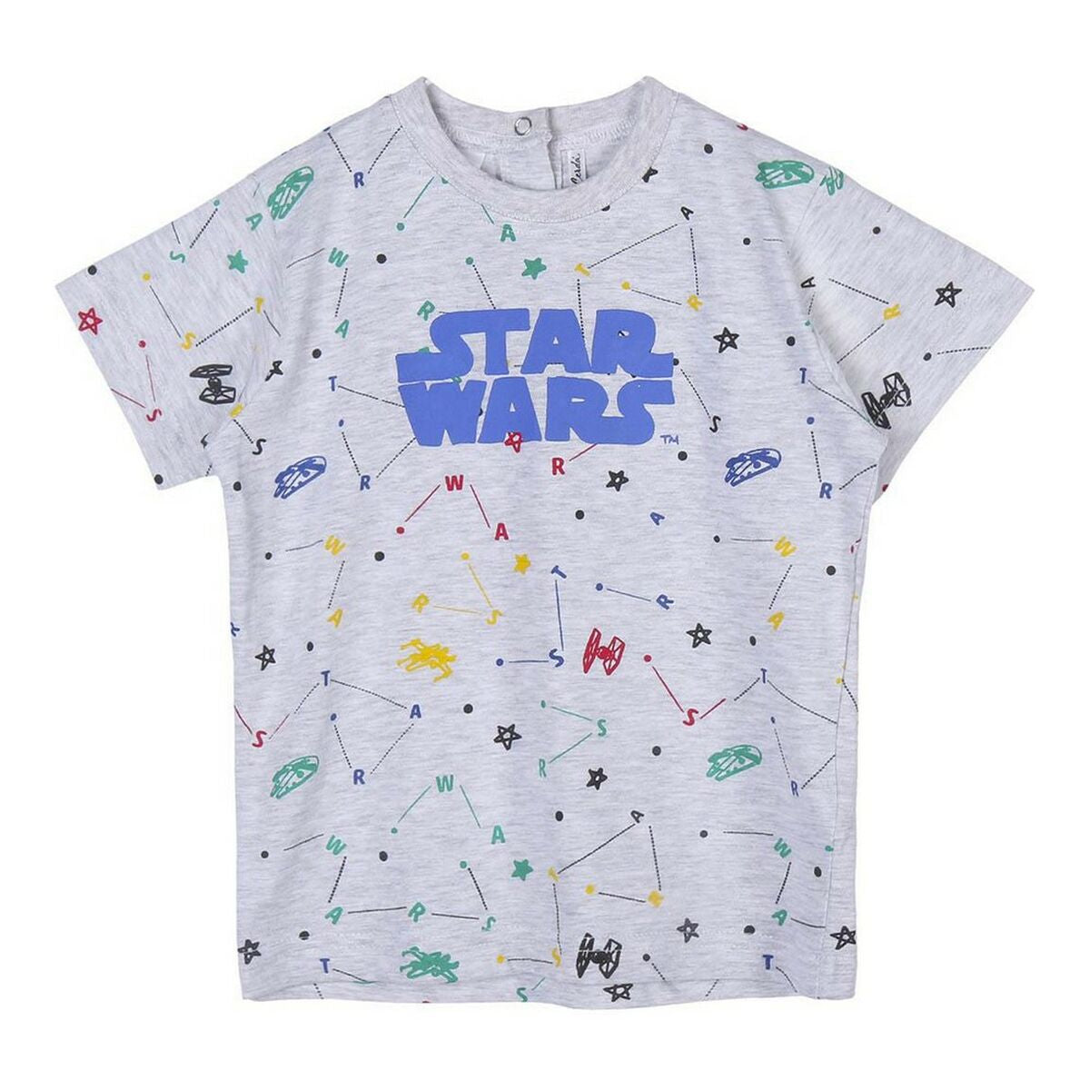 T shirt à manches courtes Enfant Star Wars Gris 2 Unités