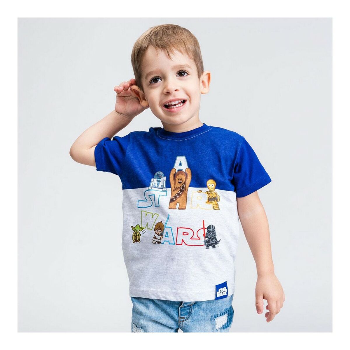 Kurzarm-T-Shirt für Kinder Star Wars Grau 2 Stück