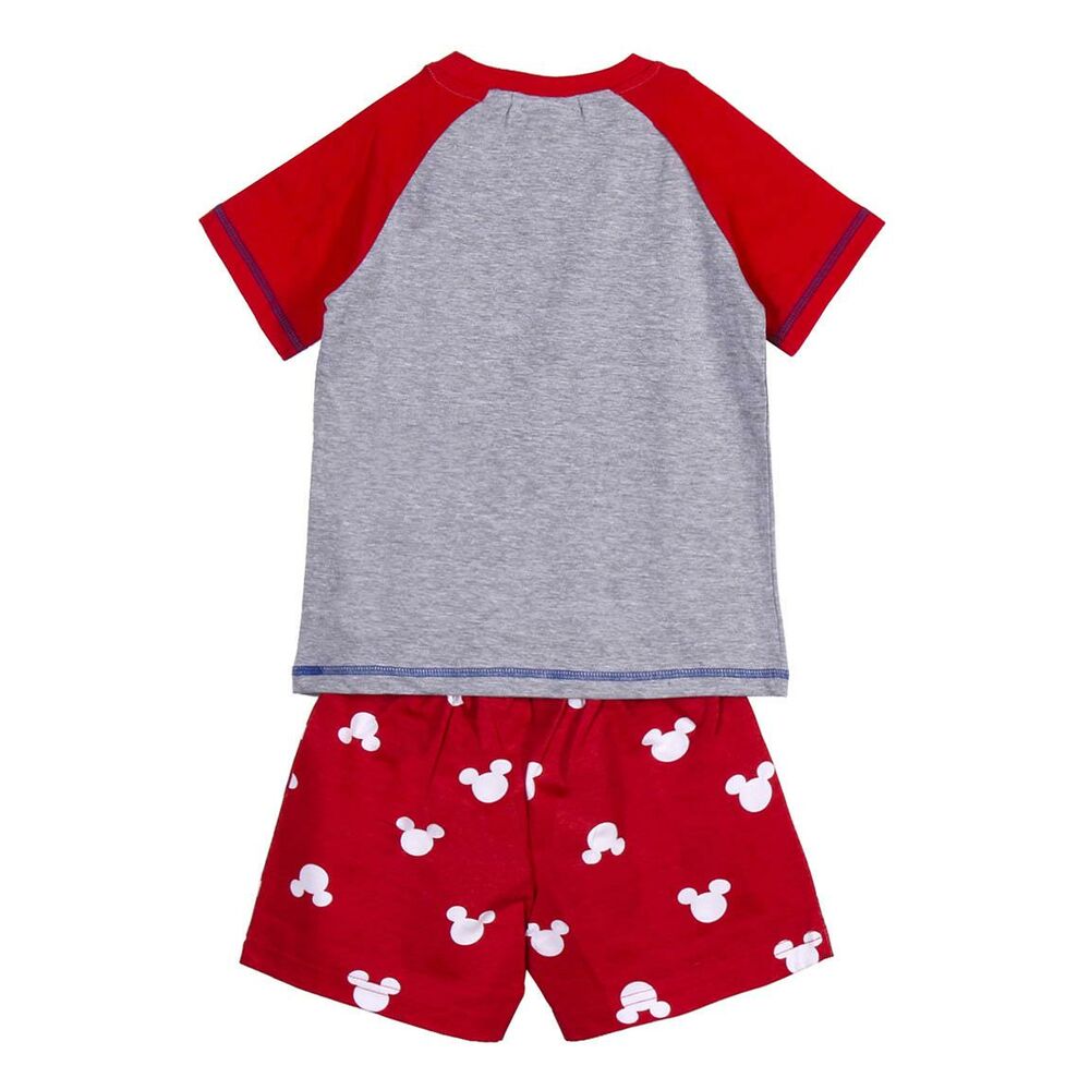 Sommer-Schlafanzug Mickey Mouse Rot Grau
