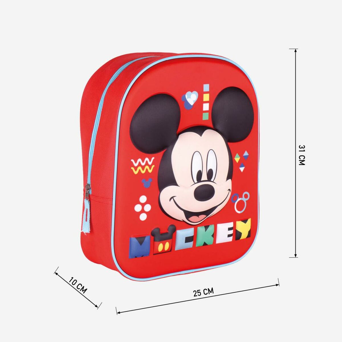 School Bag Mickey Mouse Red (25 x 31 x 10 cm)