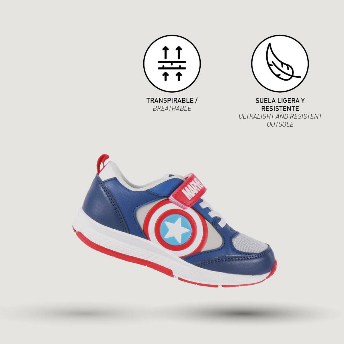 Sports Shoes for Kids The Avengers Blue Red Grey