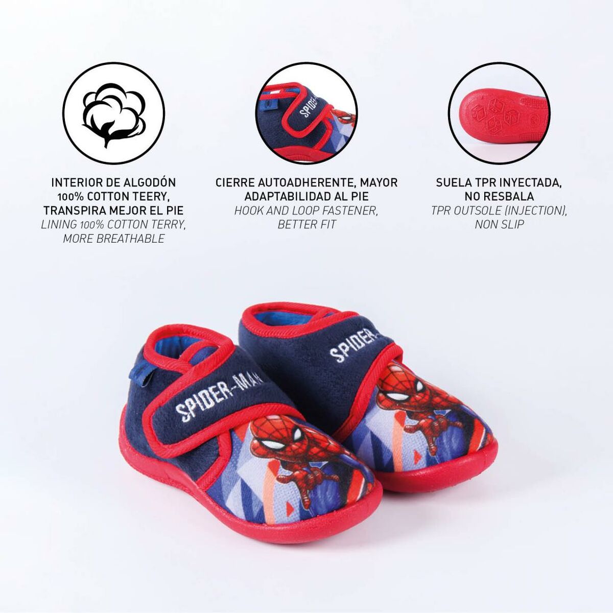 3D House Slippers Spider-Man Blue Red
