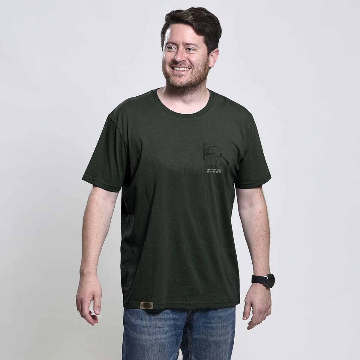 Herren Kurzarm-T-Shirt Boba Fett Dunkelgrün