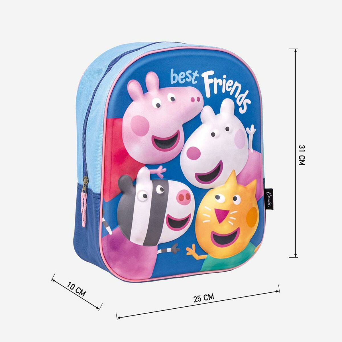 Kinderrucksack 3D Peppa Pig Blau 25 x 33 x 10 cm